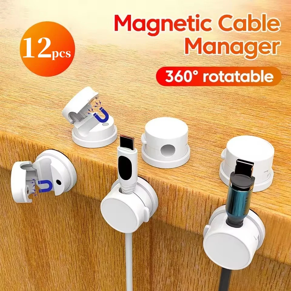 Cable Organizer - 360 Rotation Magnetic Cable Clip Cable