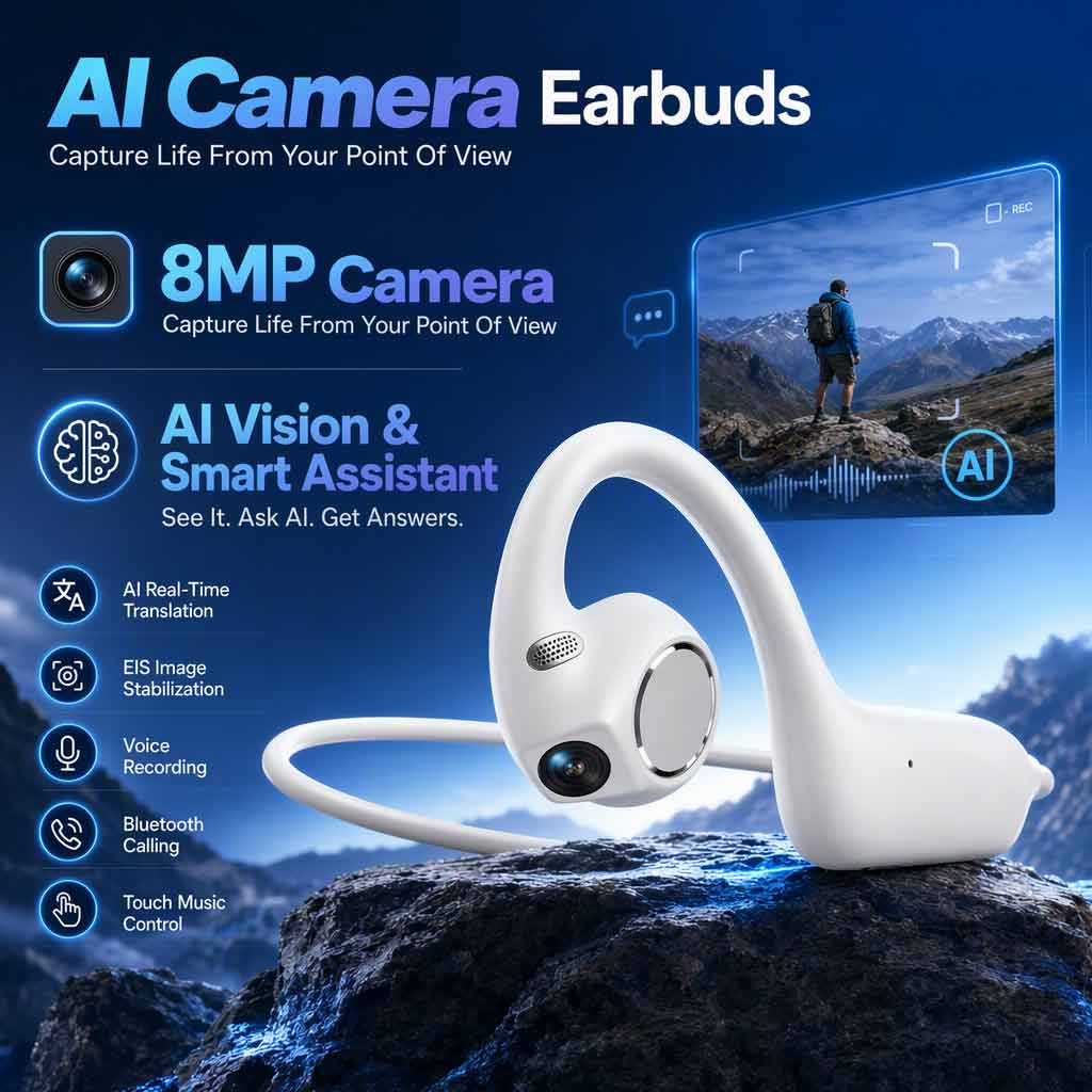 Hot Sale Ai Camera Earbuds 108 - Wireless Charger review and price