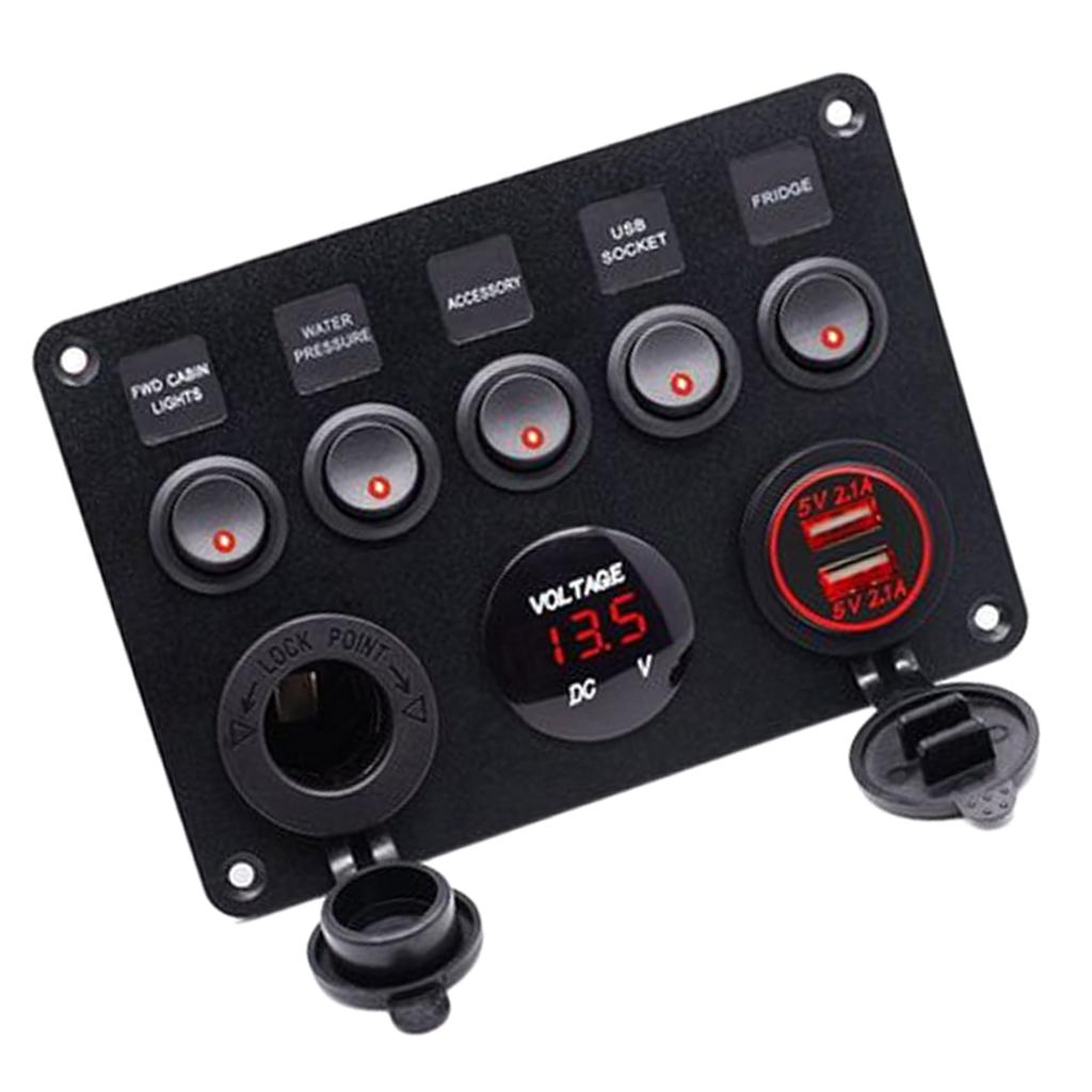 ABS Plastic 5 Gang Switch Pane - Usb Charger review and price