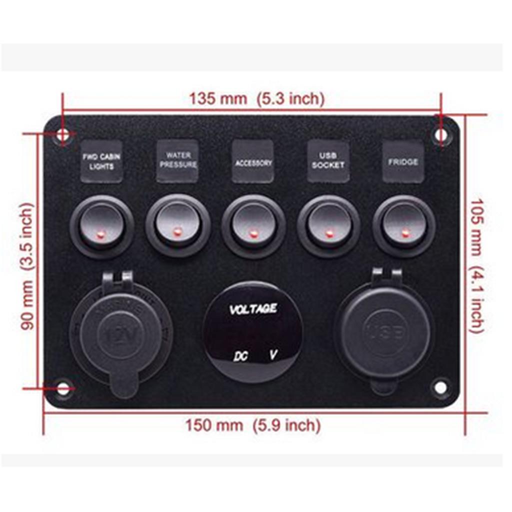 ABS Plastic 5 Gang Switch Pane - Usb Charger review and price
